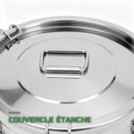 Seau de Stockage Hermétique en Inox 21L à Couvercle Étanche