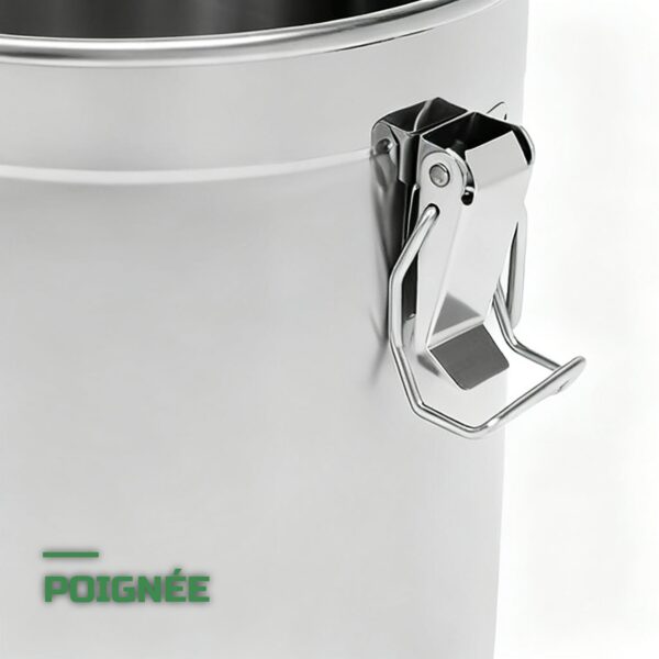 Seau de Stockage Hermétique en Inox 21L à Couvercle Étanche