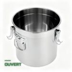 Seau de Stockage Hermétique en Inox 21L à Couvercle Étanche