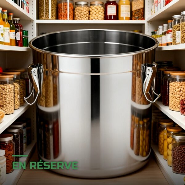Seau de Stockage Hermétique en Inox 21L à Couvercle Étanche