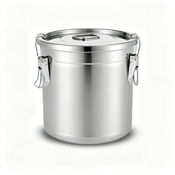 Seau de Stockage Hermétique en Inox 21L à Couvercle Étanche Seau de Stockage Hermétique en Inox 21L à Couvercle Étanche