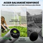 Serre Tunnel de Jardin avec Cadre Acier Galvanisé et Bâche PE