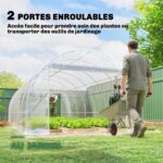 Serre Tunnel de Jardin avec Cadre Acier Galvanisé et Bâche PE