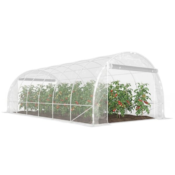 Serre Tunnel de Jardin avec Cadre Acier Galvanisé et Bâche PE