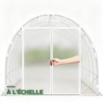 Serre Tunnel de Jardin avec Cadre Acier Galvanisé et Bâche PE
