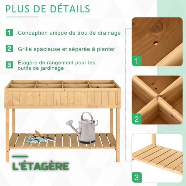 Table de Culture avec Bac sur Pieds