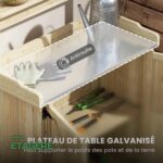 Table de Rempotage de Jardin en Bois avec Étagères et Rangement