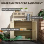 Table de Rempotage de Jardin en Bois avec Étagères et Rangement