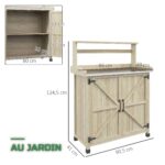 Table de Rempotage de Jardin en Bois avec Étagères et Rangement