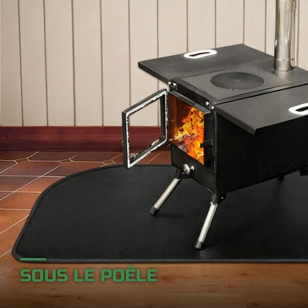 Tapis de Protection de Sol Ignifuge pour Poêle à Bois