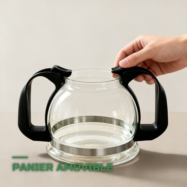 Théière en Verre Borosilicaté 1600ml Infuseur Inox