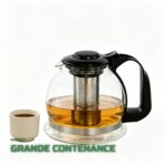 Théière en Verre Borosilicaté 1600ml Infuseur Inox