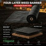 Toile de Paillage Géotextile Anti-Mauvaises Herbes avec Clous