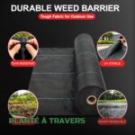Toile de Paillage Géotextile Anti-Mauvaises Herbes avec Clous