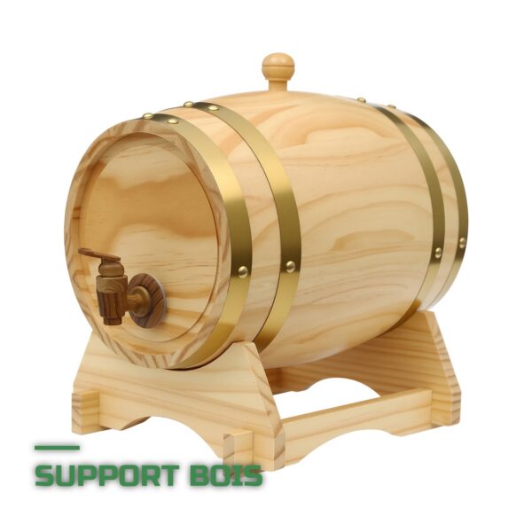 Tonneau de Vieillissement en Bois 5L avec Robinet pour Vin et Whisky