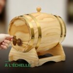 Tonneau de Vieillissement en Bois 5L avec Robinet pour Vin et Whisky
