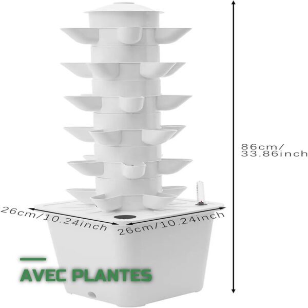 Tour Hydroponique à 30 Trous pour Culture d'Intérieur Sans Sol