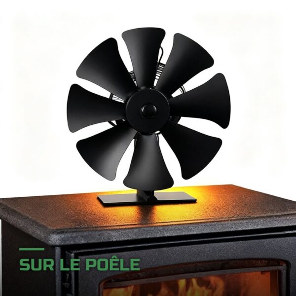 Ventilateur de Poêle à Bois 6 Pales Thermoélectrique Silencieux