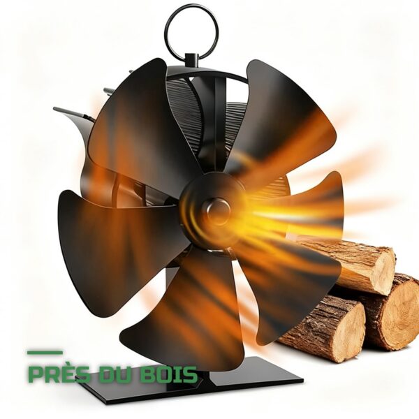 Ventilateur de Poêle à Bois 6 Pales Thermoélectrique Silencieux