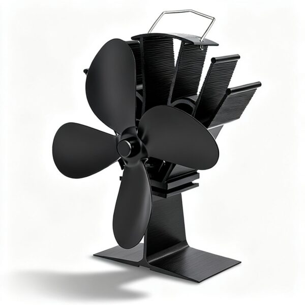 Ventilateur de Poêle à Chaleur 4 Pales Écologique Silencieux