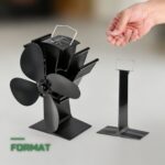Ventilateur de Poêle à Chaleur 4 Pales Écologique Silencieux