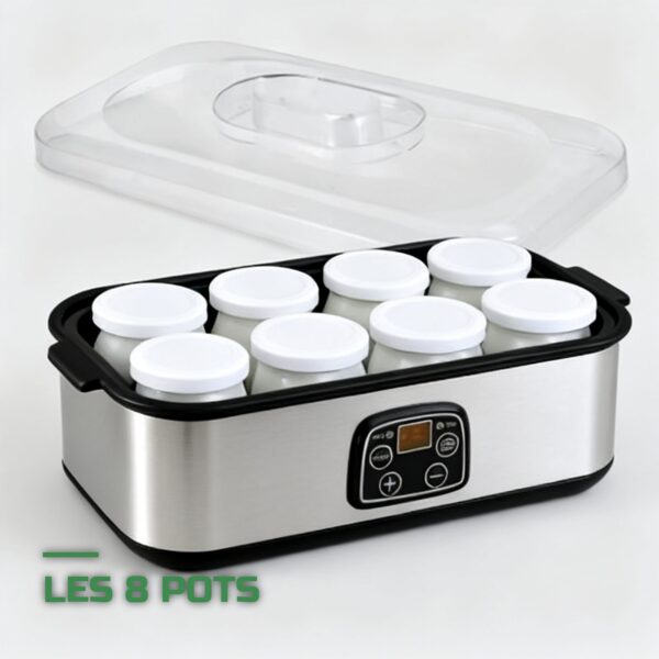 Yaourtière Électrique avec 8 Pots en Verre et Minuterie