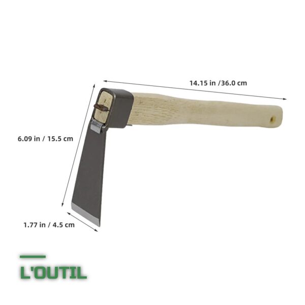 Binette Houe de Jardin à Tête Inox et Manche en Bois