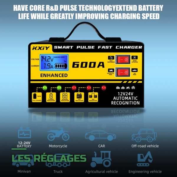 Chargeur de Batterie 12V Intelligent Automatique