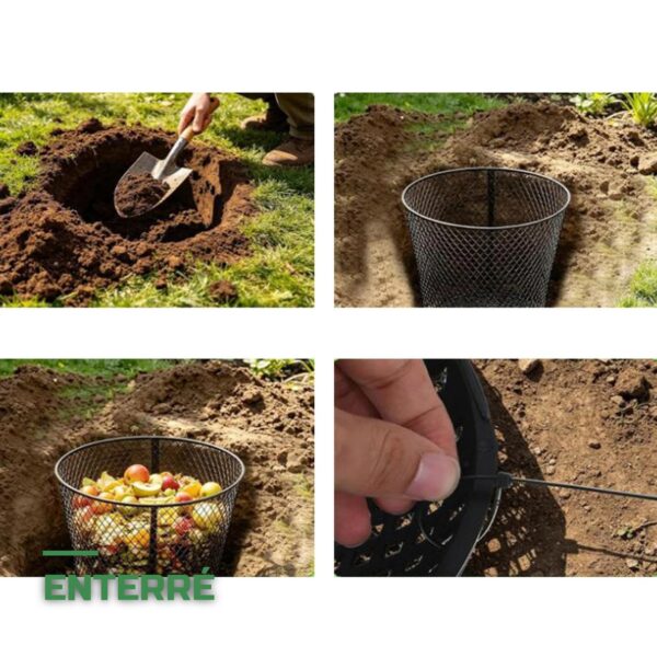 Composteur à Vers de Terre en Métal pour l'Extérieur