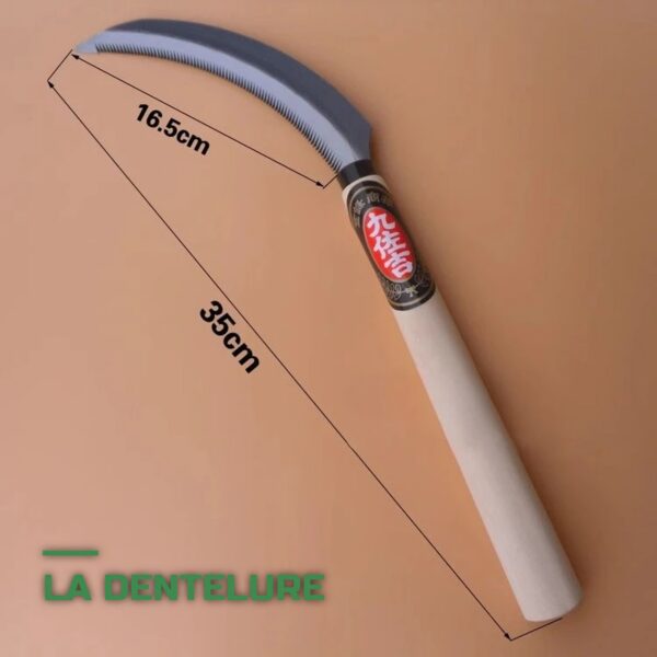 Faucille Serpe Dentelée à Manche en Bois