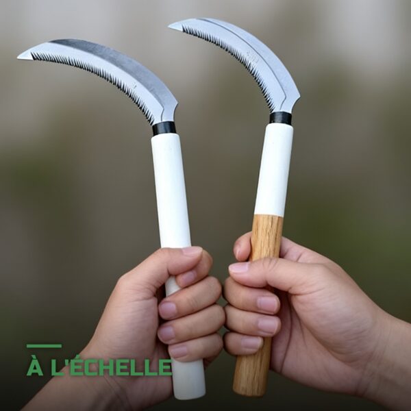 Faucille Serpe Dentelée à Manche en Bois