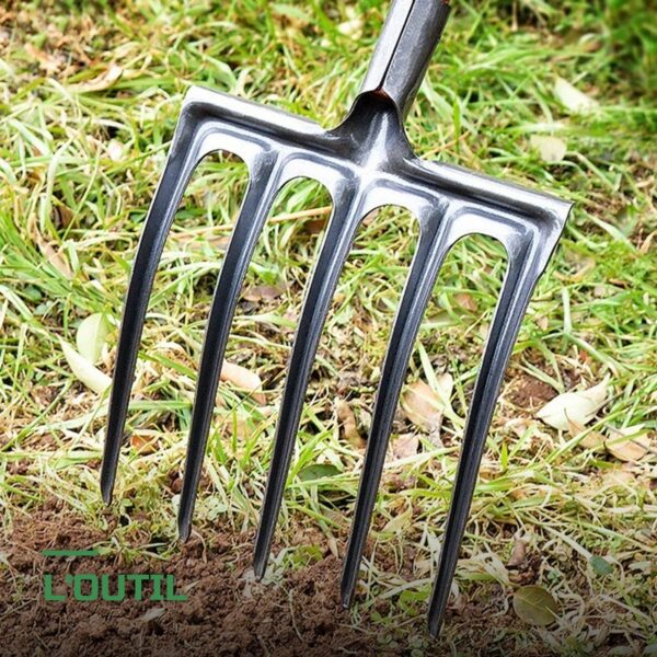 Fourche à Bêcher à 4 Dents Plates