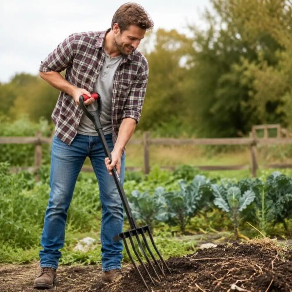Fourche-Bêche Aératrice de Sol à 5 Dents