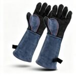 Gants de Soudure Longs en Cuir Anti-Chaleur