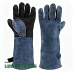 Gants de Soudure Longs en Cuir Anti-Chaleur