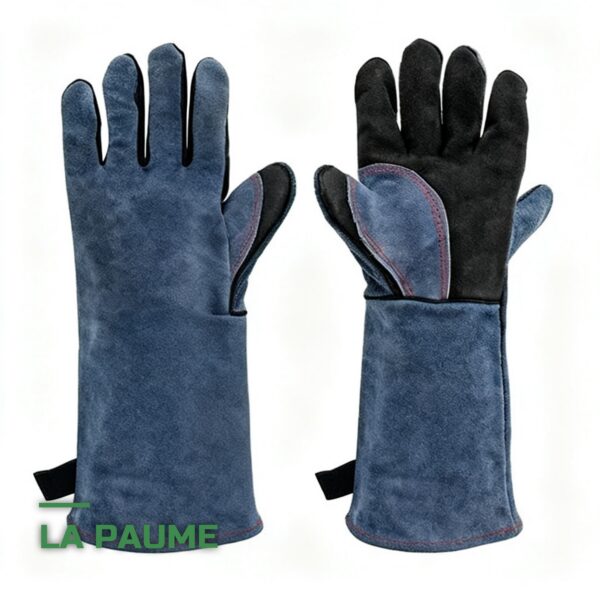Gants de Soudure Longs en Cuir Anti-Chaleur