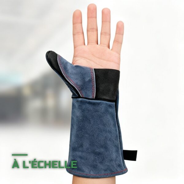Gants de Soudure Longs en Cuir Anti-Chaleur