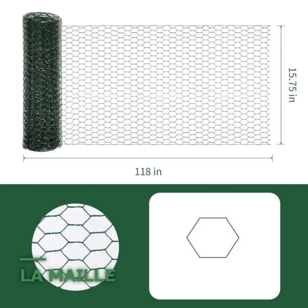 Grillage à Poules Hexagonal Galvanisé en Rouleau