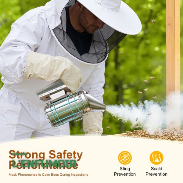 Kit d'Outils d'Apiculture avec Enfumoir en Inox