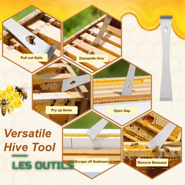 Kit d'Outils d'Apiculture avec Enfumoir en Inox