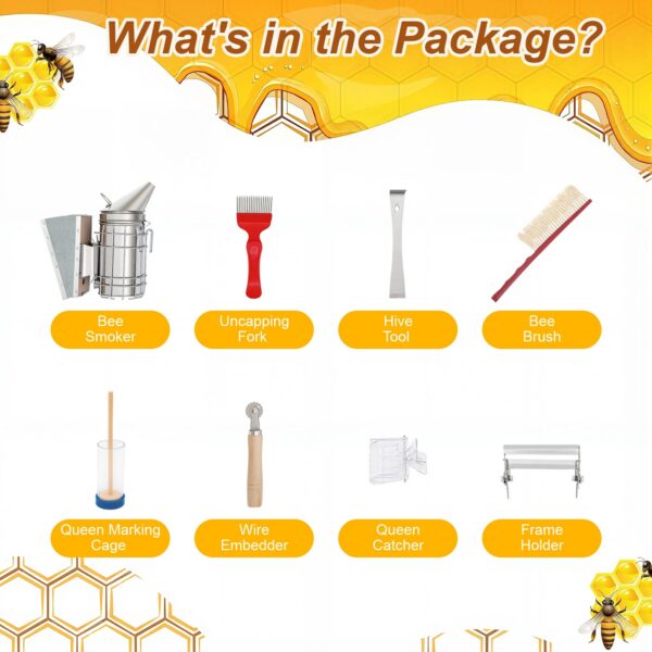 Kit d'Outils d'Apiculture avec Enfumoir en Inox