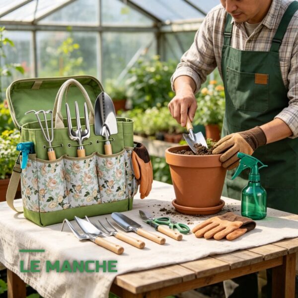 Kit d'Outils de Jardinage à Main en Inox