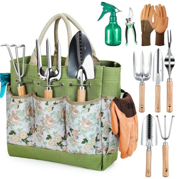 Kit d'Outils de Jardinage à Main en Inox