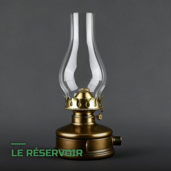 Lampe à Huile Rétro Vintage en Bronze Antique