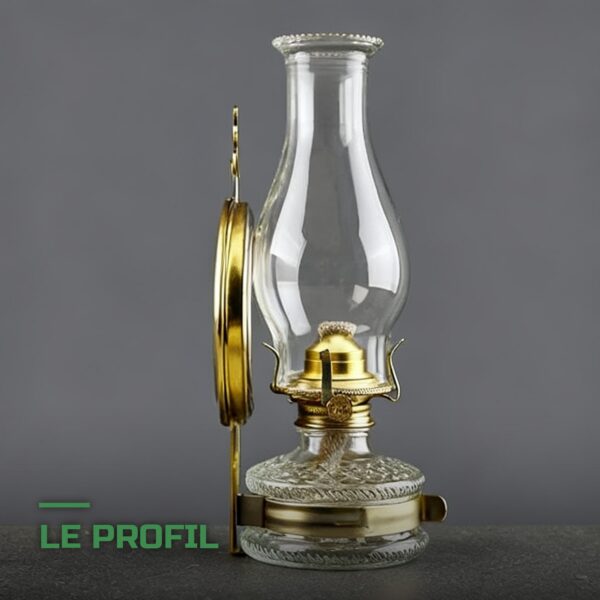 Lampe à Huile Rétro Vintage en Bronze Antique