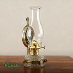 Lampe à Huile Rétro Vintage en Bronze Antique
