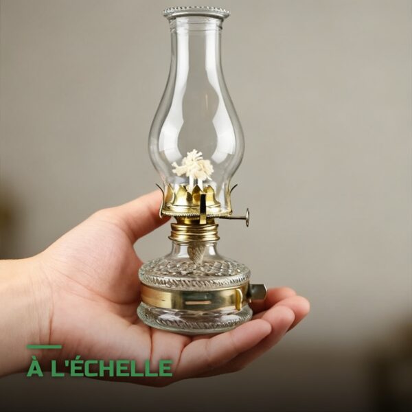 Lampe à Huile Rétro Vintage en Bronze Antique