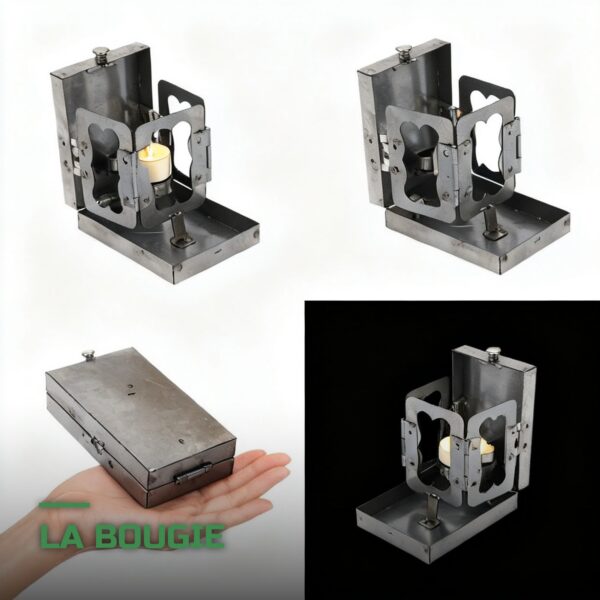Lanterne à Bougie Pliable en Métal et Verre