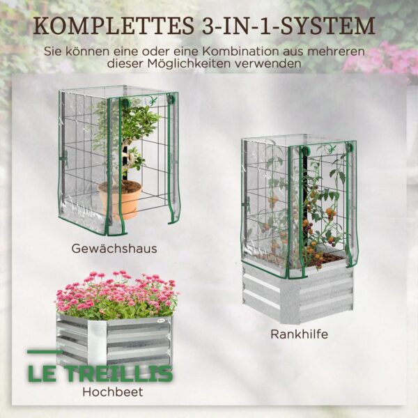Lot de 3 Bacs Potagers Surélevés avec Treillis