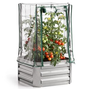 Lot de 3 Bacs Potagers Surélevés avec Treillis